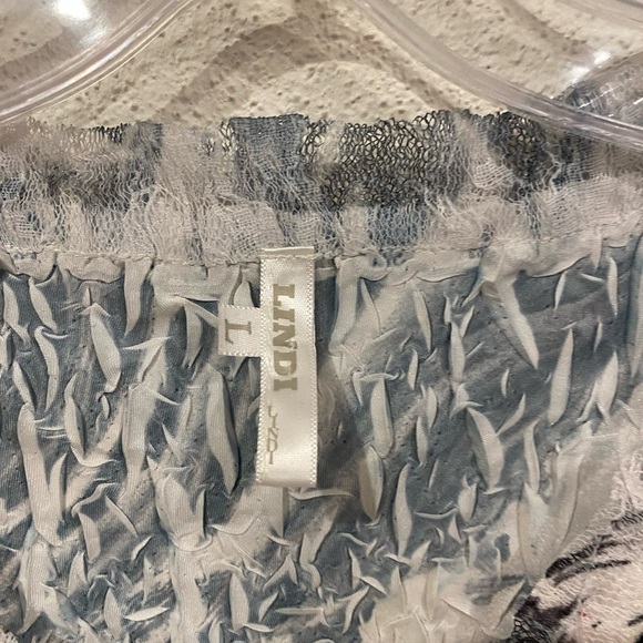 Lindi Dress Women's Size Large Abstract Crinkle Midi Wearable Art - Picture 2 of 5